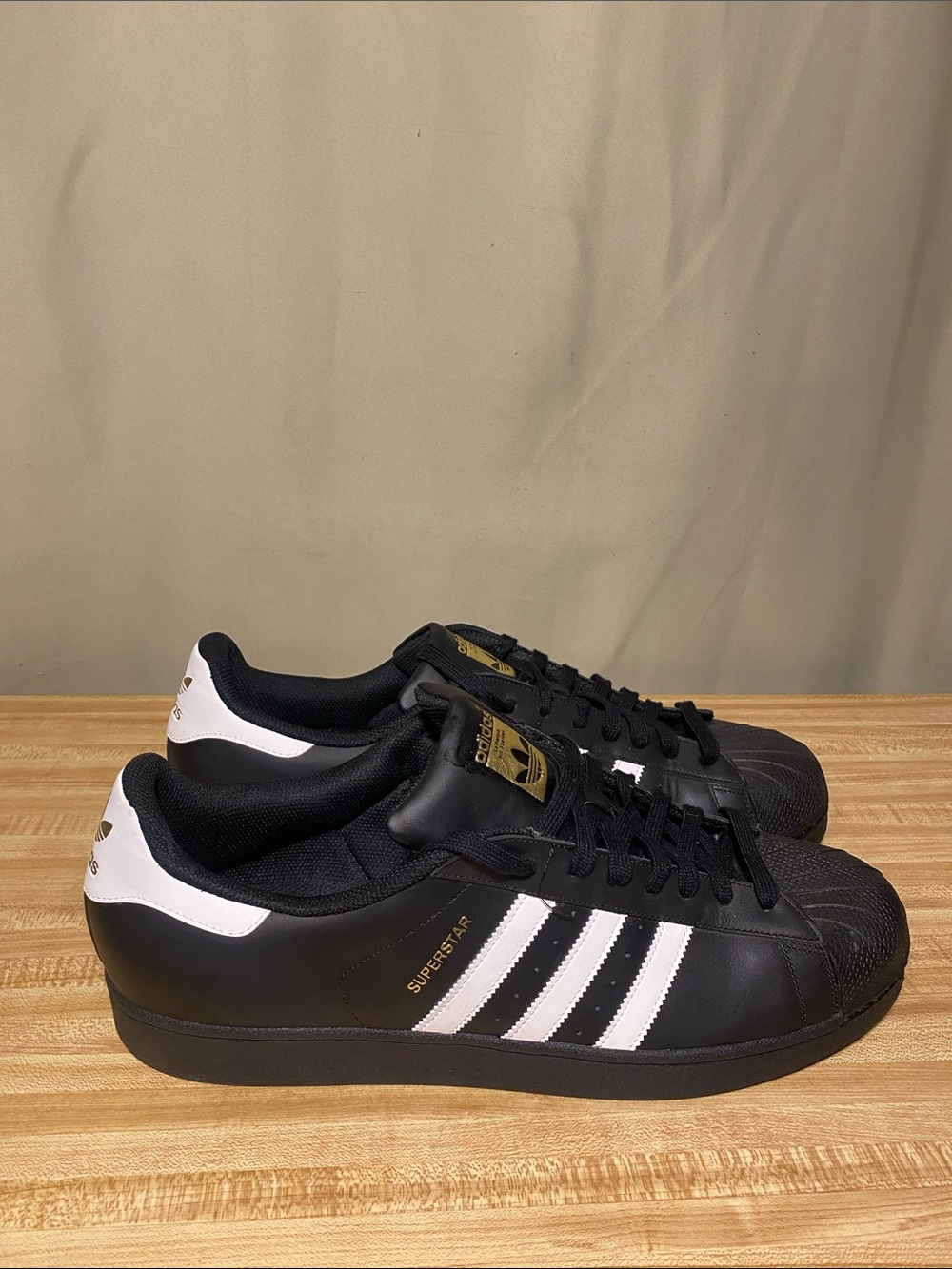 Adidas Superstar Foundation Core Black White  Sneakers Men's Size 18